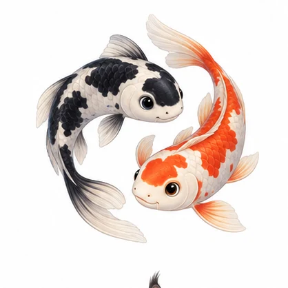 [PLACEHOLDER] Yin and Yang, two colorful koi fish